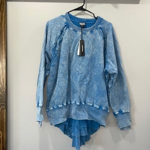 DIESEL layered pigment-dyed sweatshirt NWT